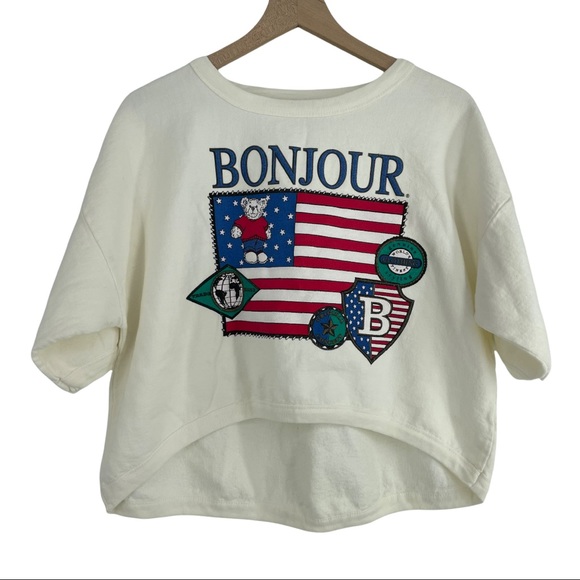 BONJOUR Sweaters - BONJOUR VTG Cropped US Pride Teddy Bear Sweater S